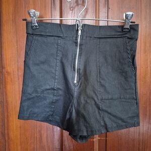 Windsor Black Zip Front Hot Pants Large